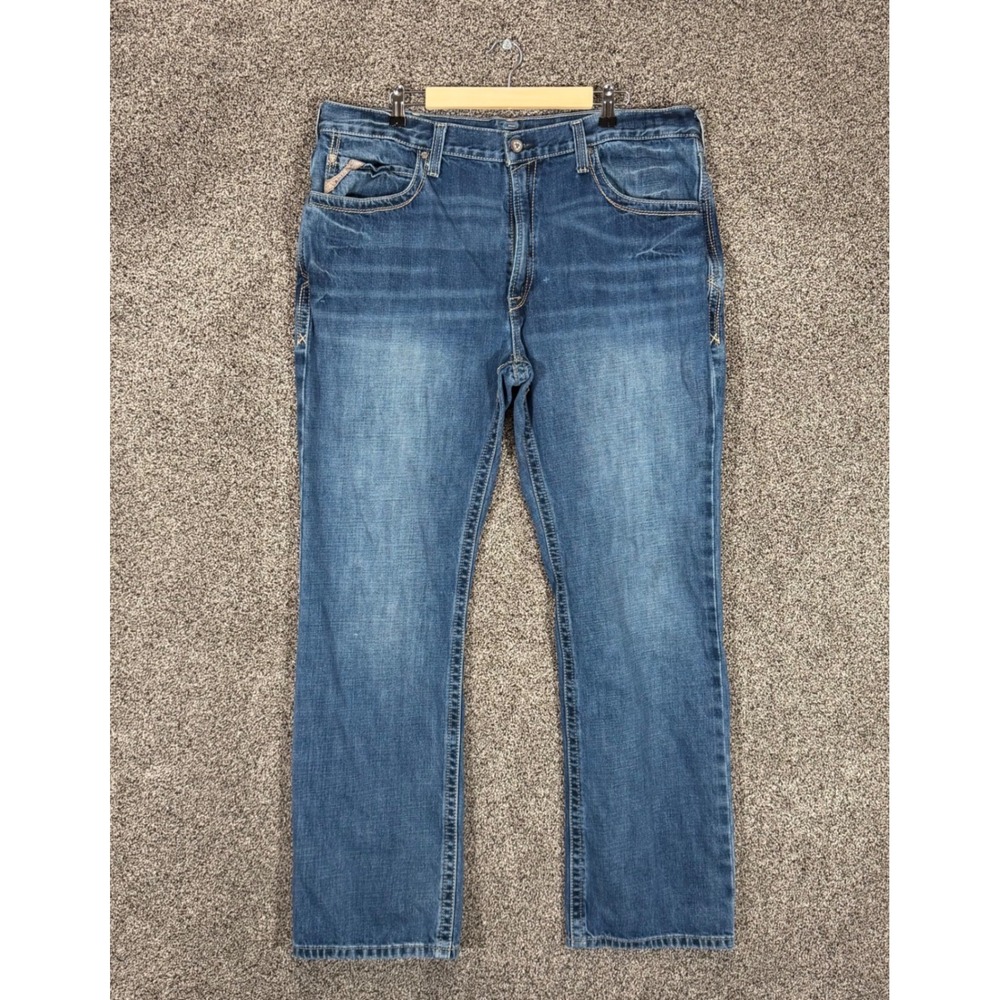 Ariat M4 Relaxed Bootcut Jeans Mens 40/34 Blue Denim Western Cowboy Workwear